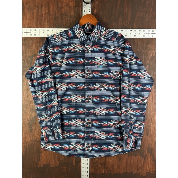 Ariat Chimayo Collection Classic Fit Western Shirt Turquoise Blue Men Medium - Picture 1 of 9